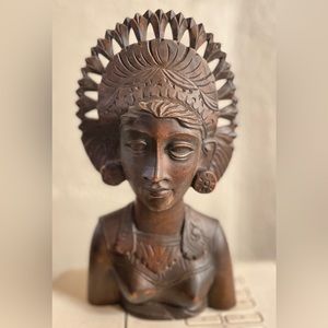 Bali Hand Carved Wooden Klungkung Bust